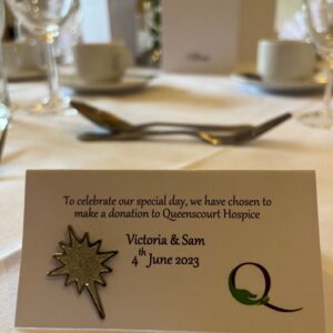 Star Wedding Favour Tent Card