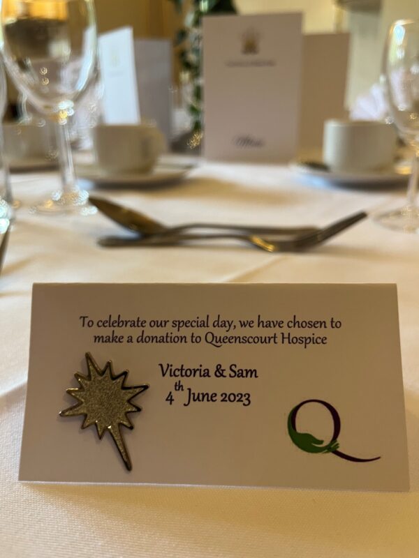 Star Wedding Favour Tent Card